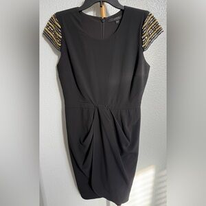 Guess- Black Beaded Short Sleeve Dress size 8